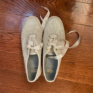 Kate spade X keds glitter wedding sneakers. Size 7.